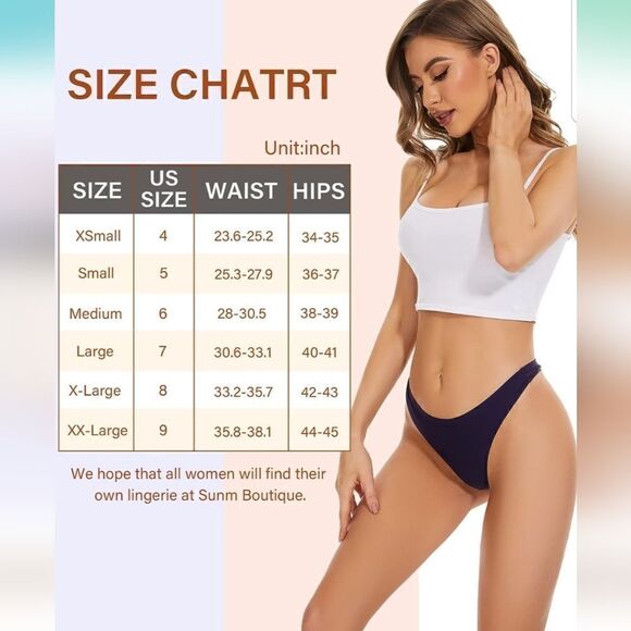 Seamless Thongs for Women No Show Thongs Nylon Stretch Thong Panti - Picture 11 of 16